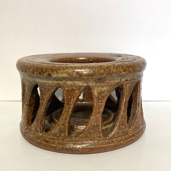 Ceramic Lantern Pottery Art Tea Light Luminary Candle Holder 2.75 in tall x 4.5 - Picture 3 of 14